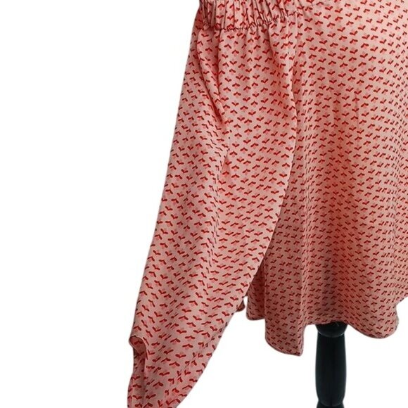 Gianni Bini Womens M Pink Floral Off Shoulder Cold Shoulder Spaghetti Strap Top - Picture 6 of 9